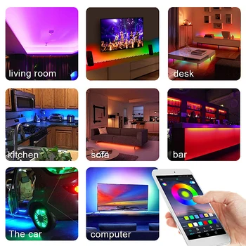 5M 7.5 M 10M 15M WIFI Led Strip Lights RGB SMD 5050 12V DC Led Lights Flexible Ribbon Color Changing With WODA Control Diode Tape