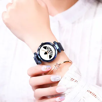 Panie Magnetyczne Gwiaździste Niebo Zegarki Luksusowe Panie Oglądać Moda Diament Damski Zegarek Kwarcowy Relogio Feminino Zegarek Damski