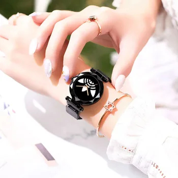 Panie Magnetyczne Gwiaździste Niebo Zegarki Luksusowe Panie Oglądać Moda Diament Damski Zegarek Kwarcowy Relogio Feminino Zegarek Damski