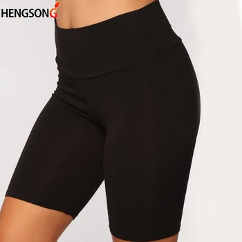 Czarne Spodenki Bodycon Meble Odzież Kobiety Slim Fitness Krótkie Spodnie Casual Damskie Cienkie Spodnie Z Wysokim Stanem Lato Dno Kolan