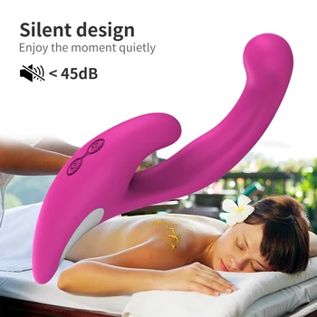 Chowany dildo wibrator podwójna wibracja Bielizna urządzenie do masturbacji inteligentny grzejny projekt stymulator łechtaczki i G-spot seks-zabawki