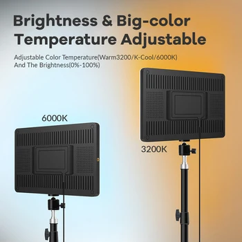 LED Video Light With Professional Tripod Stand Remote Control Dimmable Panel Lighting Photo Studio Live Photography Fill-in Lamp
