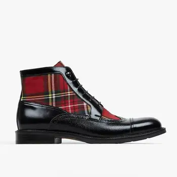 Moda mężczyźni sztuczna skóra obuwie wysokiej jakości rocznika faux komórkowe zasznurować buty męskie buty Martin casual Zapatos De Hombre 4M193