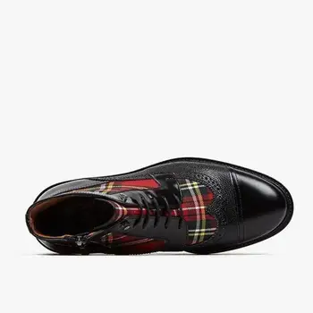 Moda mężczyźni sztuczna skóra obuwie wysokiej jakości rocznika faux komórkowe zasznurować buty męskie buty Martin casual Zapatos De Hombre 4M193