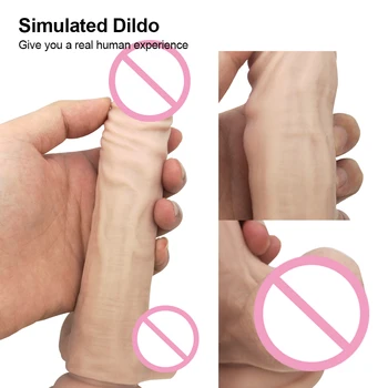 Uczucie skóry realistyczny duży elastyczne dildo penis członek z przyssawką relaksacyjny, sex klasyczny strapon damska masturbacja strap-on dildo dla kobiet