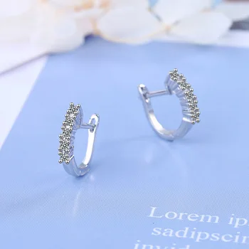 JYouHF luksusowe lśniące kryształowe kolczyki dla kobiet koreański styl 925 srebro próby hoop kolczyki ślubne biżuteria moda prezent