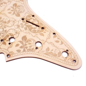 Drewniana kolor klon SSS Guitar Pickguard Scratch Plate W/ kwiatowy wzór do gitary elektrycznej ST 28.2x22.5cm / 11.1x8.86inch