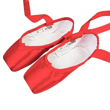 Buty z пуантами satynowe baletowe miękkie buty taneczne przelana podeszwa baletowe czarne pantofle czerwone cielesne jedwabne buty