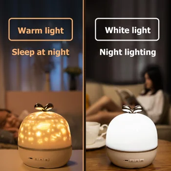 6 wzorów obrotowa lampa projektora USB akumulator Dimmable LED BedroomNight Light Kids Baby Gift