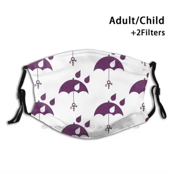 Książę fioletowy deszcz parasol druku wielokrotnego użytku Pm2.5 Filtr DIY usta Maska dzieci książę purpurowy deszcz purpurowy symbol deszczu miłość muzyka