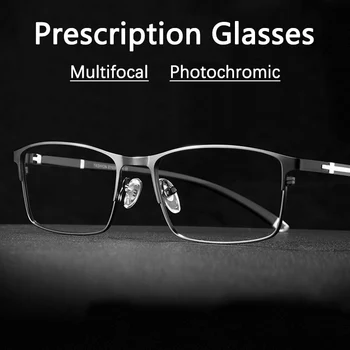 Konfigurowalne Multifocal Progresywne Okulary Do Czytania Męskie Fotochromowe Anty Niebieskie Okulary Przepisane Im Metalowa Полукадра