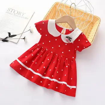 VIDMID dziewczyna sukienkę z krótkim rękawem odzież dziecięca kwiatowe sukienki 2-5 lat dziewczyna kreskówka casual dla dzieci sukienka P527