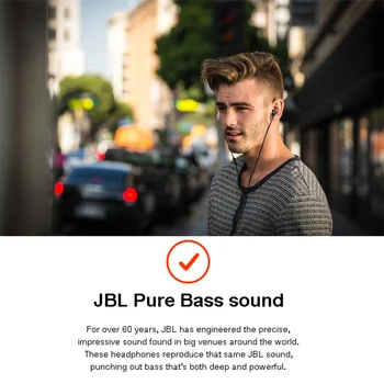 JBL T290 3,5 mm przewodowe słuchawki stereo music sport czysty bas zestaw 1-przyciskowy pilot zdalnego głośnomówiący z mikrofonem dla smartfonów