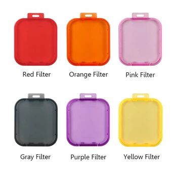 6 kolorów zanurz filtr zestaw żółty, czerwony, purpurowy, pomarańczowy, różowy, szary obiektyw filtr do Gopro Hero 5 6 7 Czarny Go pro akcesoria