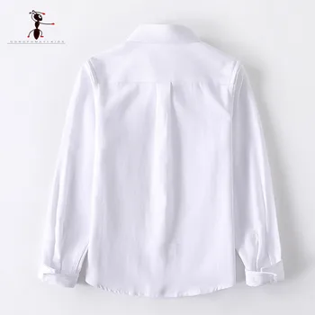 2020 oryginalny design Wiosna bawełna kolor koszulki dla chłopców niebieski biały Szkolna koszula mundurki szkolne 3T-12T duży plac koszula