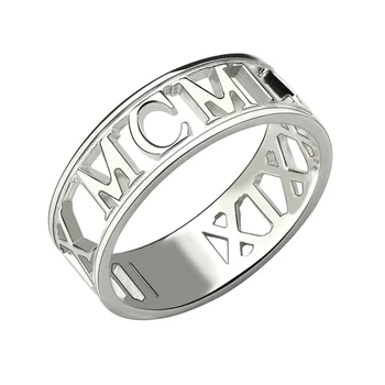 AILIN 18K pozłacane pierścienie ze stali nierdzewnej kobiety mężczyźni niestandardowe rzymskie cyfry data pierścień indywidualny prezent biżuteria Bague Homme