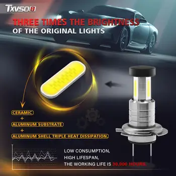 110W 30000LM H7 LED Car Headlight Conversion Globes Canbus Bulbs Beam 6000K Kit With Can-bus Decoder Error Free Anti Flicker