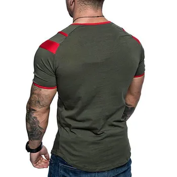 Lato łączenie z krótkim rękawem bawełna t-shirt mężczyźni na co dzień O-neck hip-hop t-shirt męski wolny cienki moda koszulki topy USA rozmiar M - 3XL