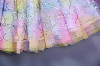 Nowy 2019 linkę Syrena słodkie spódniczki dziewczynek sukienka spódnica odzież Dziecięca lato kolorowe dzieci siatki Tutu spódnica