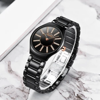 SUNKTA ceramiczny zegarek moda damska top marki luksusowe damskie zegarki dorywczo wodoodporny zegarek kwarcowy dziewczyna zegarek Relogio Feminino+pudełko