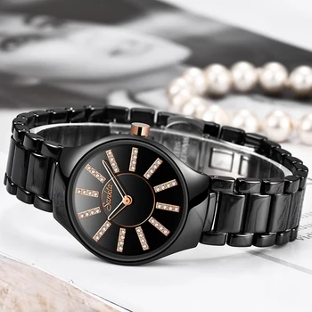 SUNKTA ceramiczny zegarek moda damska top marki luksusowe damskie zegarki dorywczo wodoodporny zegarek kwarcowy dziewczyna zegarek Relogio Feminino+pudełko