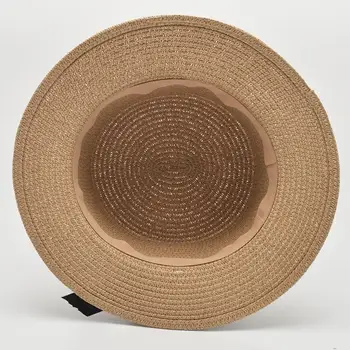 2018 nowe letnie kobiety dziewczyny plaża czapka damska casual Panama hat Lady marki klasyczny łuk Słomkowy płaski kapelusz, Słońce kobiety Fedor