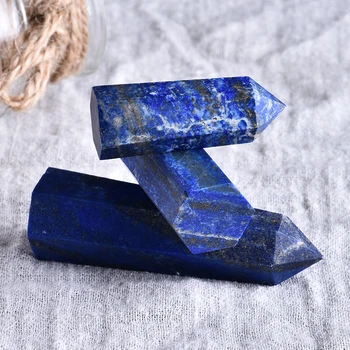 1 szt. Naturalny lapis lazuli sześciokątny Kryształ punkt mineralny ornament lecznicza różdżka energesis rodzina dekoracji domu DIY prezent