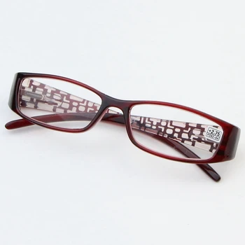 Elegancka kwadratowa ramka damskie okulary do czytania 8854 anty-zmęczenie starczowzroczność nadwzroczność punkty ciemno-czerwony / brązowy / zielony DRDAR