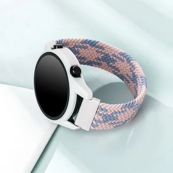 20 mm pleciony Solo Band Loop dla Samsung Galaxy Watch 42 mm Active 2 Gear S2 Sport pasek do Amazfit Bip Bip Lite GTS GTR 42 mm