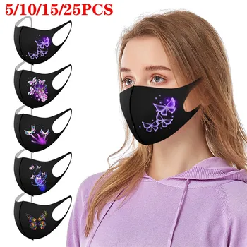 5/10/15/25szt dorośli maski, bawełniana Maska ekologiczna maska Mascarilla Butterfly Prints Protection są zmywalni Earloop Mask zestaw ochrony #Y15
