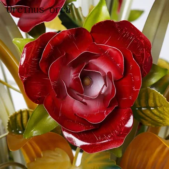 Europejski styl Salon kwiaty żyrandole sztuka żelazne kwiaty światła koreański sypialnia żyrandol mail za darmo