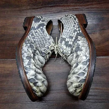 SIPRIKS Mens Goodyear Welted Shoes włoski mężczyzna Python Skin Dress Shoes Hipster Snakeskin Gents Suit Shoes męskie buty ze skóry zwierząt