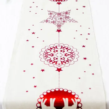 1 szt. Kartki obrus kolacji Nowy rok drukowany prostokąt tkaniny obrus świąteczny stół pokrywa ozdoby 270x28 cm