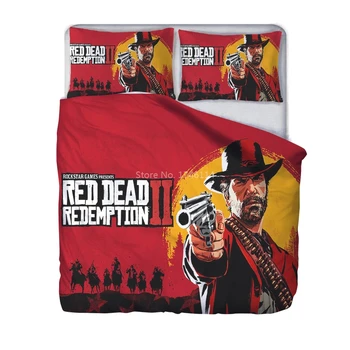 Red Dead Redemption Game 3D kreskówka drukowanych kołdrę zestaw Twin pełna Queen King Size pościel pościel dla chłopców prezent