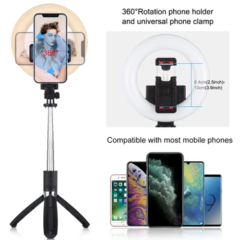 PULUZ LED Ring Light with Tripod Stand & Phone Holder & Bluetooth Remote Selfie Ring Light for Live Streaming & Makeup YouTube
