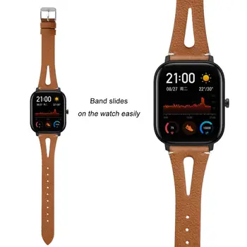20 mm, skórzany pasek bransoletka dla Xiaomi Huami Amazfit GTS watchband Amazfit Bip / Bip Lite / Bip S / GTR 42 mm pasek