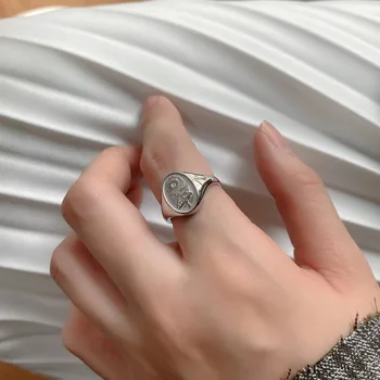 S ' Steel Sunflower Gold Ring pierścień ze srebra próby 925 kobiet Anillos Plata Para Mujer Vintage Ringen Minimalist Fine Jewelry