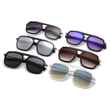 Oversize męskie kwadratowe okulary 2020 Vintgae odcienie luksusowej marki Gold Brow bar klasyczne okulary dla mężczyzn, męskie okulary oculos