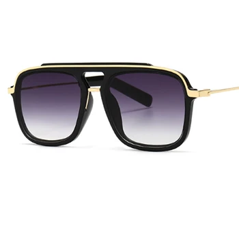 Oversize męskie kwadratowe okulary 2020 Vintgae odcienie luksusowej marki Gold Brow bar klasyczne okulary dla mężczyzn, męskie okulary oculos