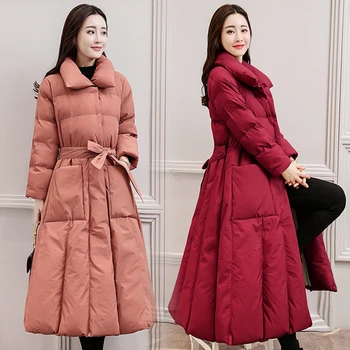 W dół, bawełniana kurtka damska średniej długości 2020 nowy zimowy koreański wolny bawełna Parker płaszcz zgrubienie szczupła A w kształcie litery płaszcz