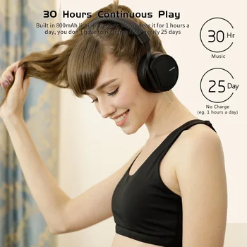 GDLYL aktywny szumów słuchawki bezprzewodowe Bluetooth z mikrofonem Hi-Fi, zestaw słuchawkowy stereo głęboki bas na ucho słuchawki