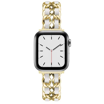 2020 luksusowe kobiety ręcznie ze stali nierdzewnej łańcuch biżuteria bransoletka dla Apple Watch Band 38 mm 42 mm 40 mm 44 mm mc serii 2/3/4/5