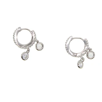 2020 wysokiej jakości grzywny srebra próby 925 mały CZ okrągłe cyrkonie kolczyki pierścionki piękne kobiety hot moda delikatna biżuteria prezent