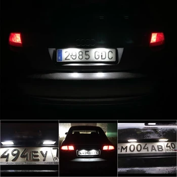 2 szt. Do Audi A3 S3 8P, A4 B6 B7 A5 A6 4F Q7 A8 S8 C6 Samochodowy LED tablicy rejestracyjnej światło żarówki w komplecie Biały Автосигнал Luces