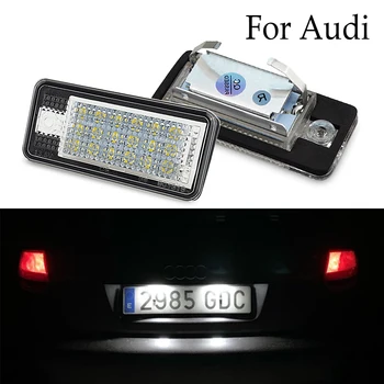 2 szt. Do Audi A3 S3 8P, A4 B6 B7 A5 A6 4F Q7 A8 S8 C6 Samochodowy LED tablicy rejestracyjnej światło żarówki w komplecie Biały Автосигнал Luces