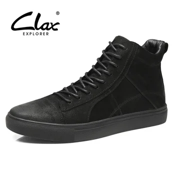 CLAX męskie skórzane buty z naturalnej skóry, jesienna moda Casual buty męskie ботильон chaussure homme plus size