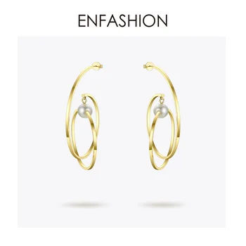 ENFASHION geometryczne koło spadek kolczyki dla kobiet prosta linia kolczyki biżuteria букле D ' Орель Femme 2020 EB1030
