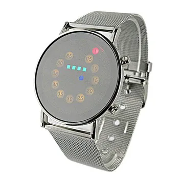 Watch Men digital digital Watch Luxury Fashion Red + Yellow + Green + Blue LED Light zegarek ze stali nierdzewnej