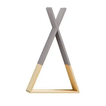 Nordic styl dziecięce drewniane trójkąt półka piękny ścienny Trigon przechowywania półki z książkami w domu dzieci pokój dziecięcy dekoracje DIY prezent E7CB