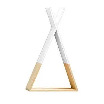Nordic styl dziecięce drewniane trójkąt półka piękny ścienny Trigon przechowywania półki z książkami w domu dzieci pokój dziecięcy dekoracje DIY prezent E7CB